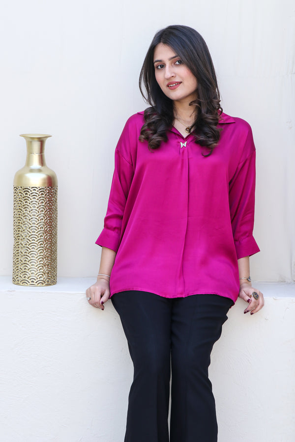 HOT PINK SOLID TOP (STITCHED)